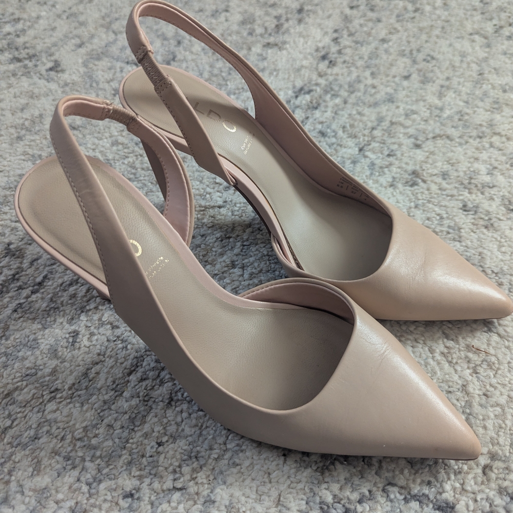 Aldo Taupe Slingback Heels